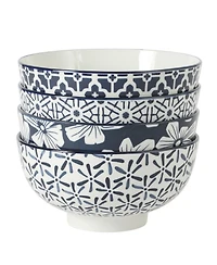 Gibson Home Castle Way 4-Piece Serving Bowl Set, 8 Inch Round Stoneware Bowls, Decorative Everyday Use