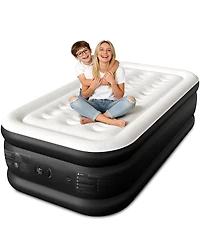 Cherimor 18" Full Air Mattress with Built-in Pump, 600-lb Capacity, Fast Inflation Guest Bed, Honeycomb Support