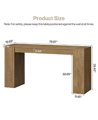 Tribesigns 35.4" Tall Farmhouse Console Table, 71" Wooden Sofa Table for Living Room, Modern Entryway Furniture