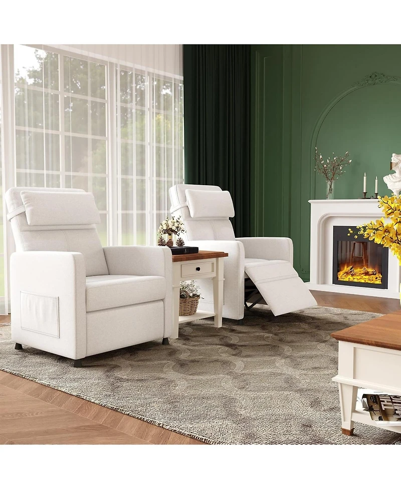 homfan Power Recliner Chair with Massage and Heat, Electric Adjustable Recliner with Pu Leather, Usb Port and Side Pockets, Living Room