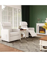 homfan Power Recliner Chair with Massage and Heat, Electric Adjustable Recliner with Pu Leather, Usb Port and Side Pockets, Living Room