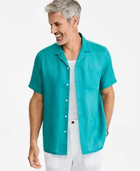 Club Room Men's Short-Sleeve Camp Collar Linen Shirt, Macy's Exclusive