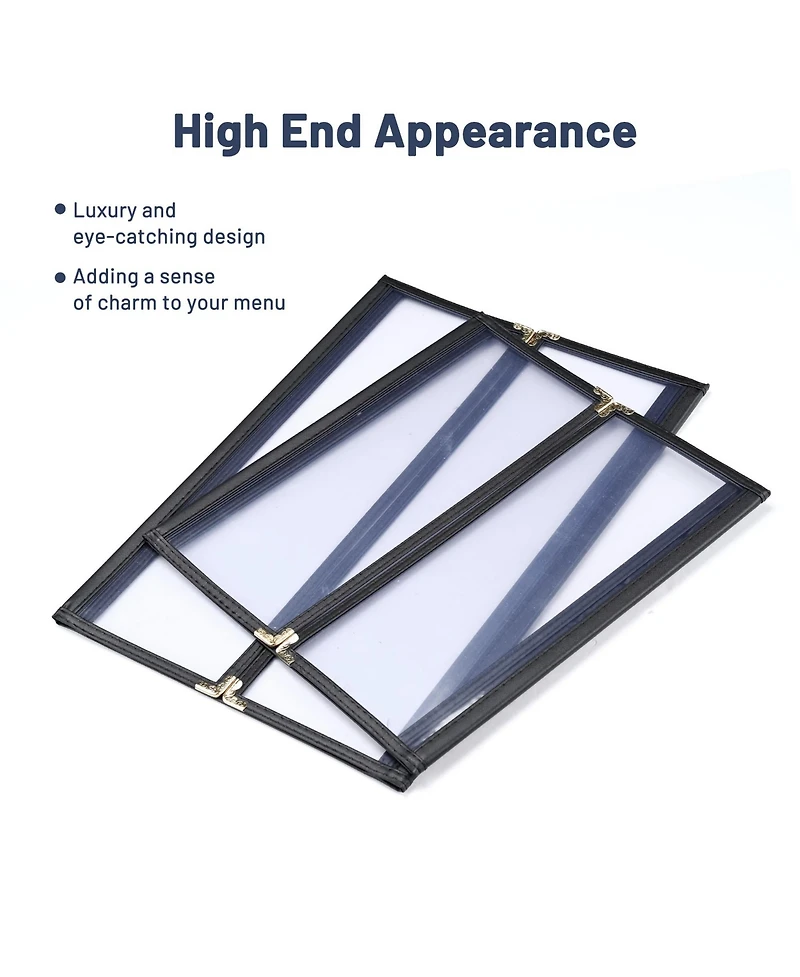Yescom 30 Pcs Restaurant Menu Covers Gate-view Fold 1 Page 2 View 8.5x14" and 2 Page 4 View 4.25x14" Wine List Bar Cafe