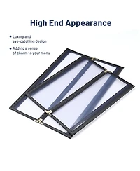 Yescom 30 Pcs Restaurant Menu Covers Gate-view Fold 1 Page 2 View 8.5x14" and 2 Page 4 View 4.25x14" Wine List Bar Cafe
