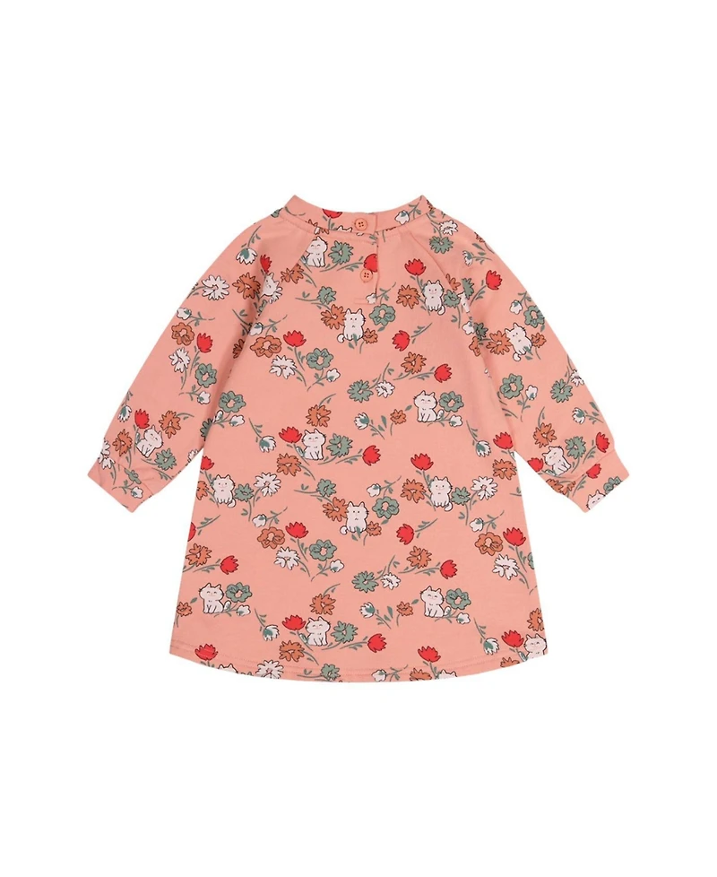 Deux par Toddler Girl French Terry Dress Cat Print