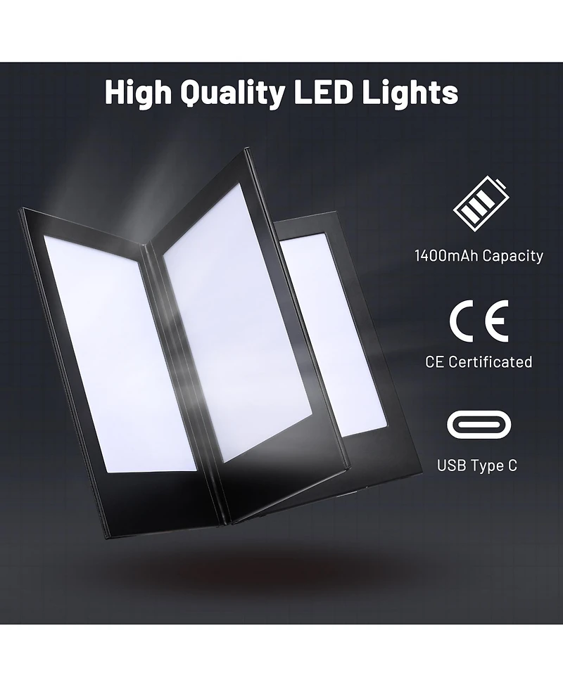 Yescom WeChef Set of 2 Led Back Lit Light Menu Holder Cover 2/4 View Fits 8"x11" Paper