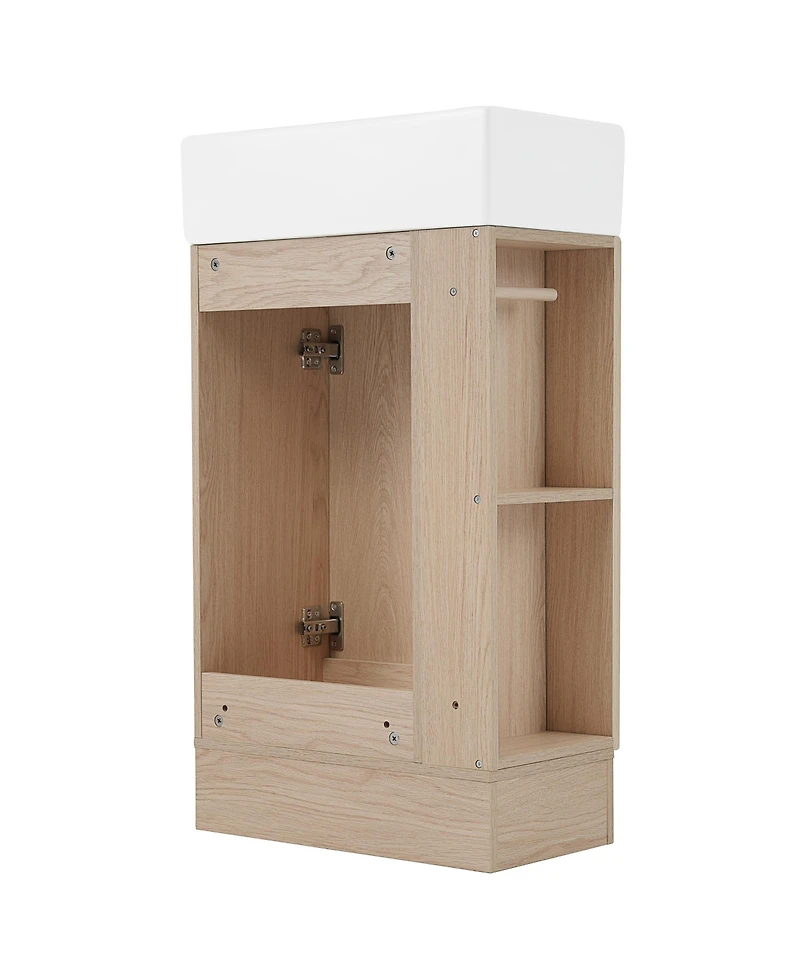 Midola 18.6" Bathroom Vanity with Sink, Bathroom Vanity Cabinet with Two-tier Shelf, Left or Right Orientation