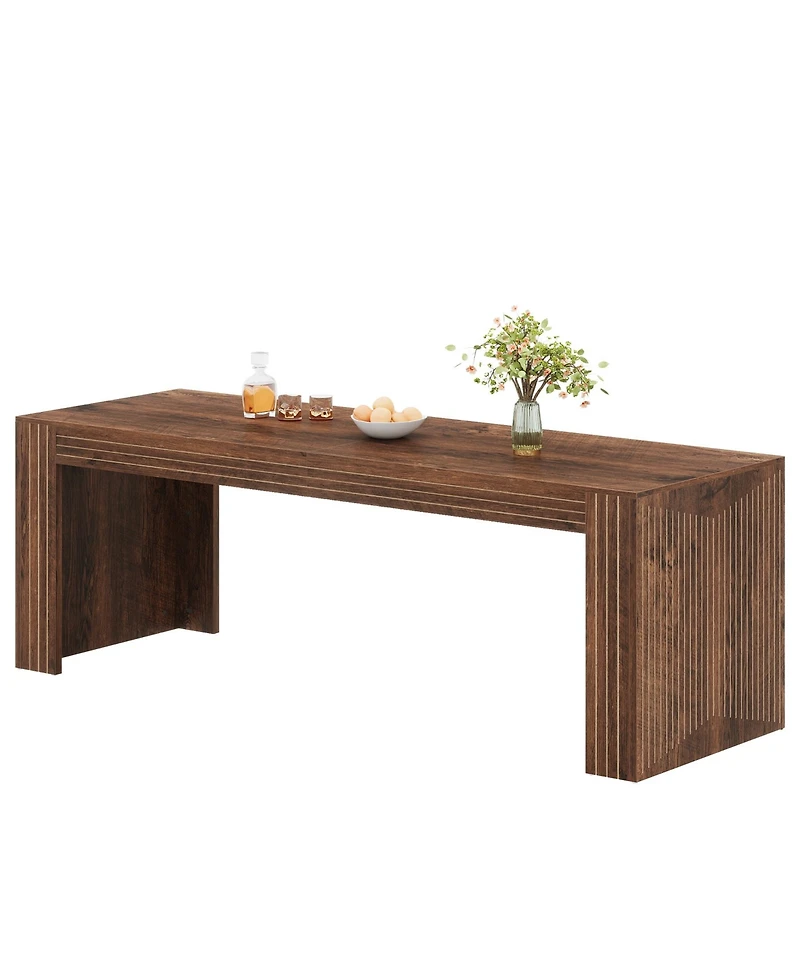 Tribesigns Farmhouse Dining Table for 6-8 People, 78.7-Inch Rectangular Wood Table, Rustic Kitchen with Heavy Duty Legs R