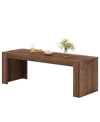 Tribesigns Farmhouse Dining Table for 6-8 People, 78.7-Inch Rectangular Wood Table, Rustic Kitchen with Heavy Duty Legs R