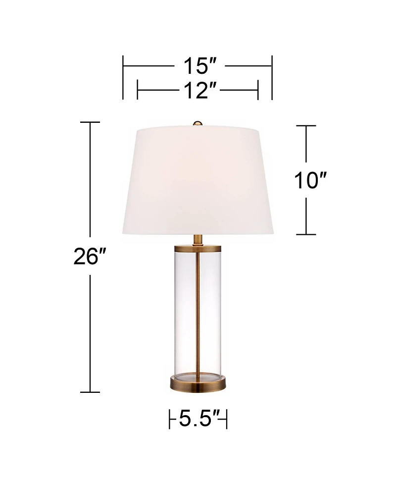 360 Lighting 26" High Cylinder Country Cottage Table Lamps Set of 2 Fillable Glass Living Room Bedroom