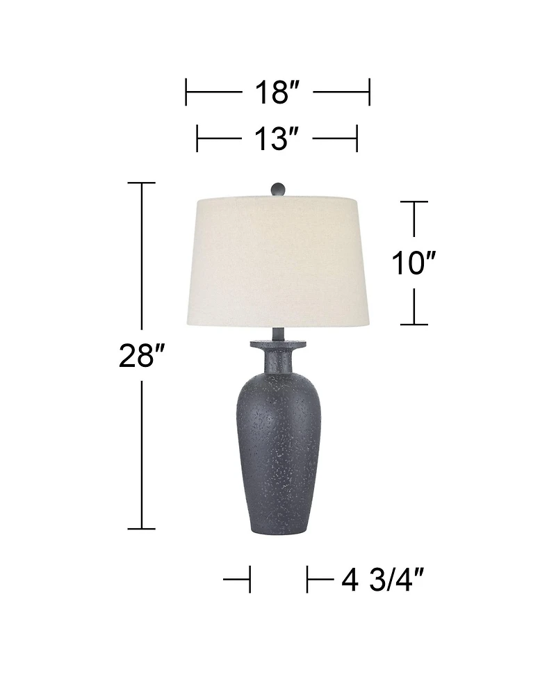 360 Lighting Glenwood 28" Tall Farmhouse Rustic Country Cottage 3-Way Table Lamps Set of 2 Living Room Bedroom Bedside Shade