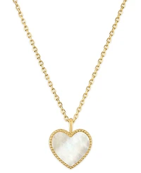 Macy's Imitation Pearl Heart Pendant Necklace in 14k Gold Over Sterling Silver