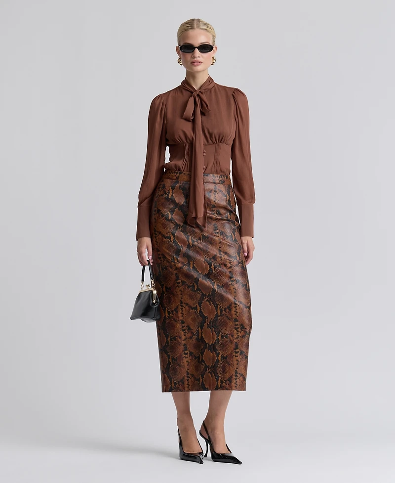 Avec Les Filles Women's Fitted Midi Skirt