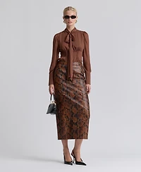 Avec Les Filles Women's Fitted Midi Skirt