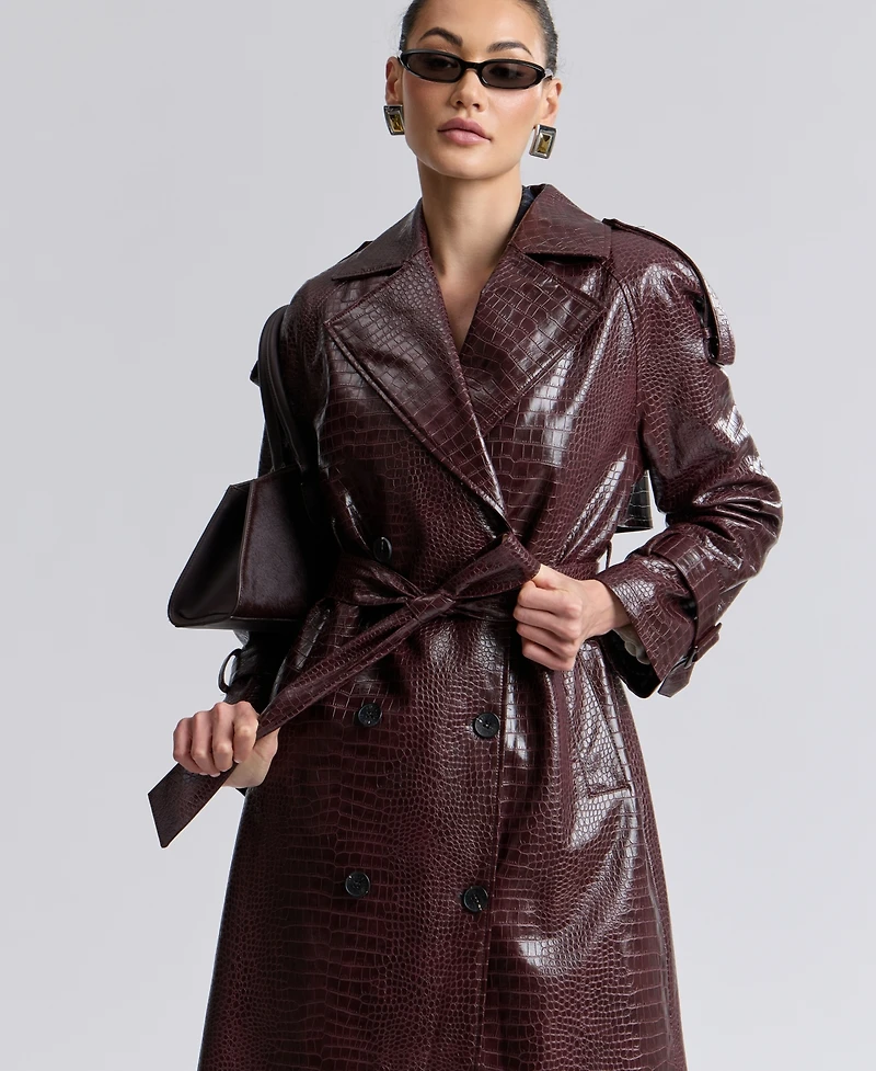 Avec Les Filles Women's Maxi Double-Breasted Trench Coat
