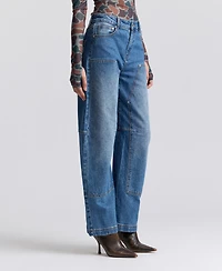 Avec Les Filles Women's Mid-Rise Curved-Leg Jeans