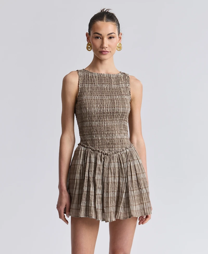 Avec Les Filles Women's Drop-Waist Sleeveless Mini Dress