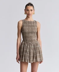 Avec Les Filles Women's Drop-Waist Sleeveless Mini Dress