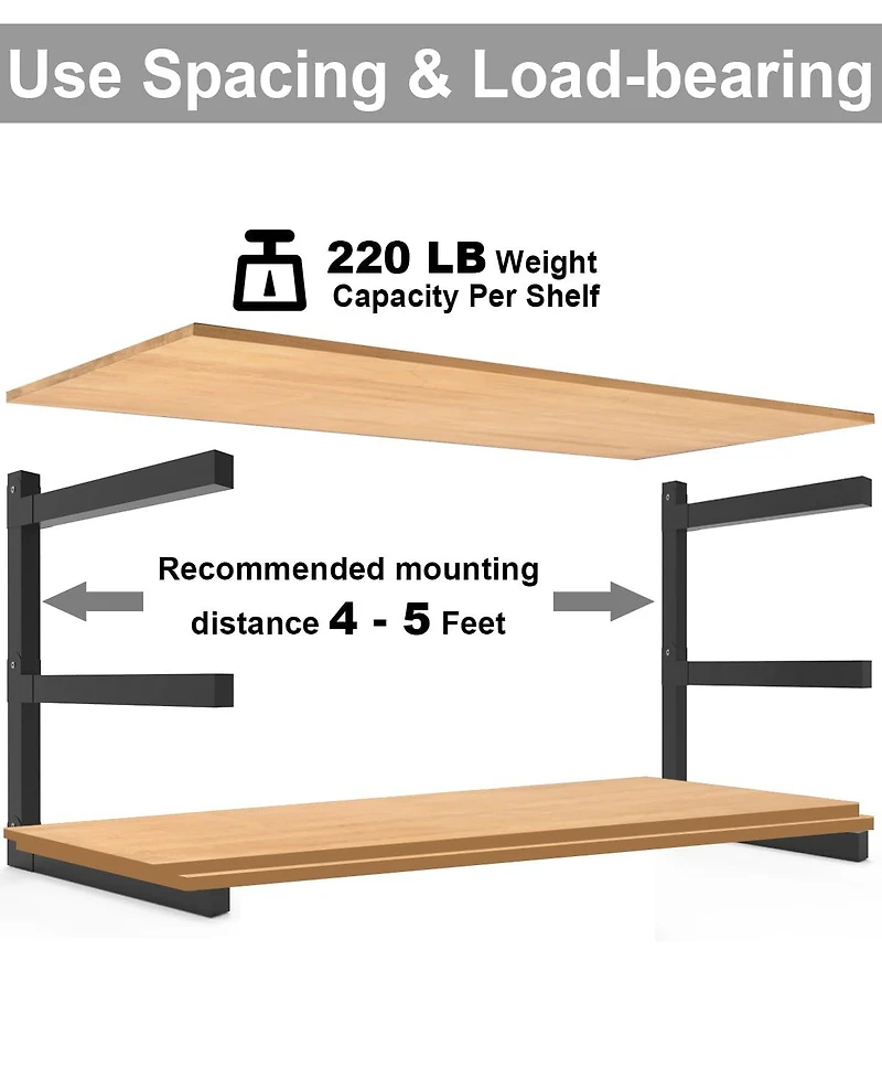 Xdovet Lumber Rack Wall-Mounted 3-Level Organizer