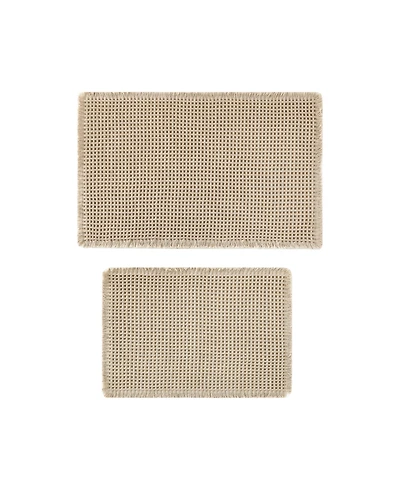 Lucky Brand Taylor Solid Waffle Weave 2-Piece Bath Rugs Set