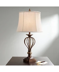 Kathy Ireland Villa Roma Traditional Table Lamp 29 1/2" Tall Dark Bronze Drum Shade for Bedroom Living Room Bedside Nightstand Office Kids