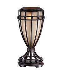 Franklin Iron Works Traditional Table Lamps 33" Tall Set of 2 with Nightlight Brushed Iron Urn Fabric Shade for Living Room Bedroom