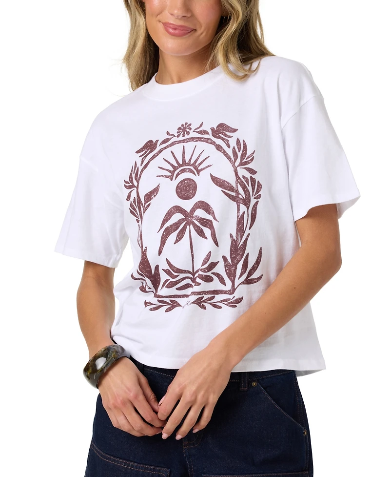 O'Neill Women's Framed Floral Graphic Cotton T-Shirt