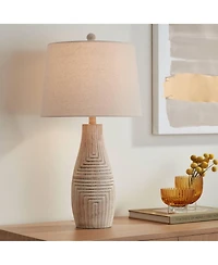 John Timberland Chico 27" Tall Modern Southwest Rustic Table Lamps Set of 2 Light Wood Finish Living Room Oatmeal Shade