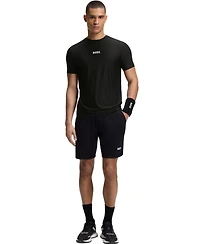 Boss by Hugo Men's Active Jacquard-Stripe Logo Slim-Fit T-Shirt