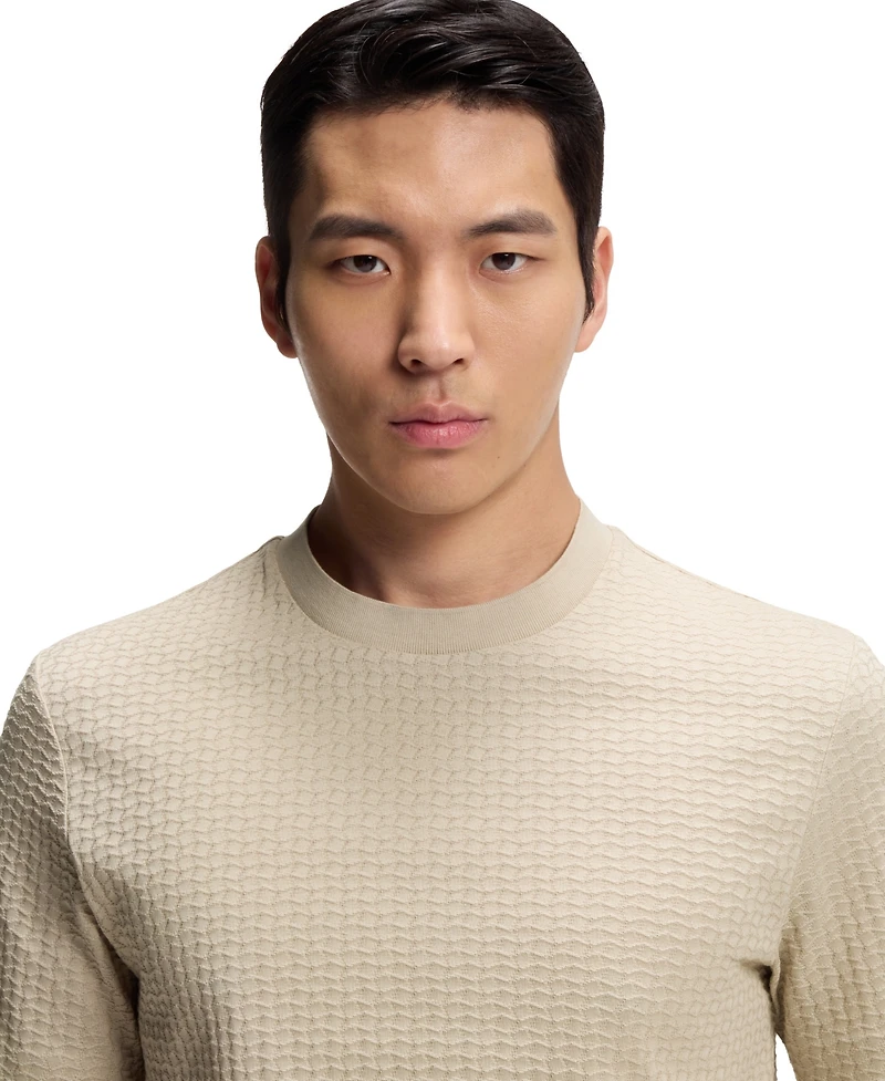 Boss by Hugo Men's Cotton Jacquard-Pattern T-Shirt