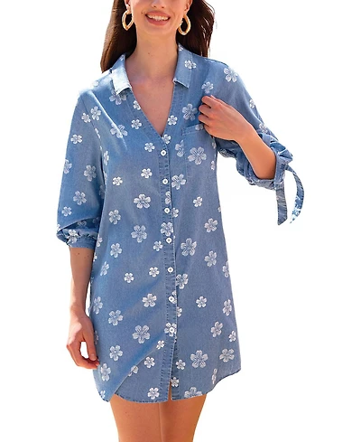 Cupshe Women's Vacation Icon Floral Mini Beach Dress
