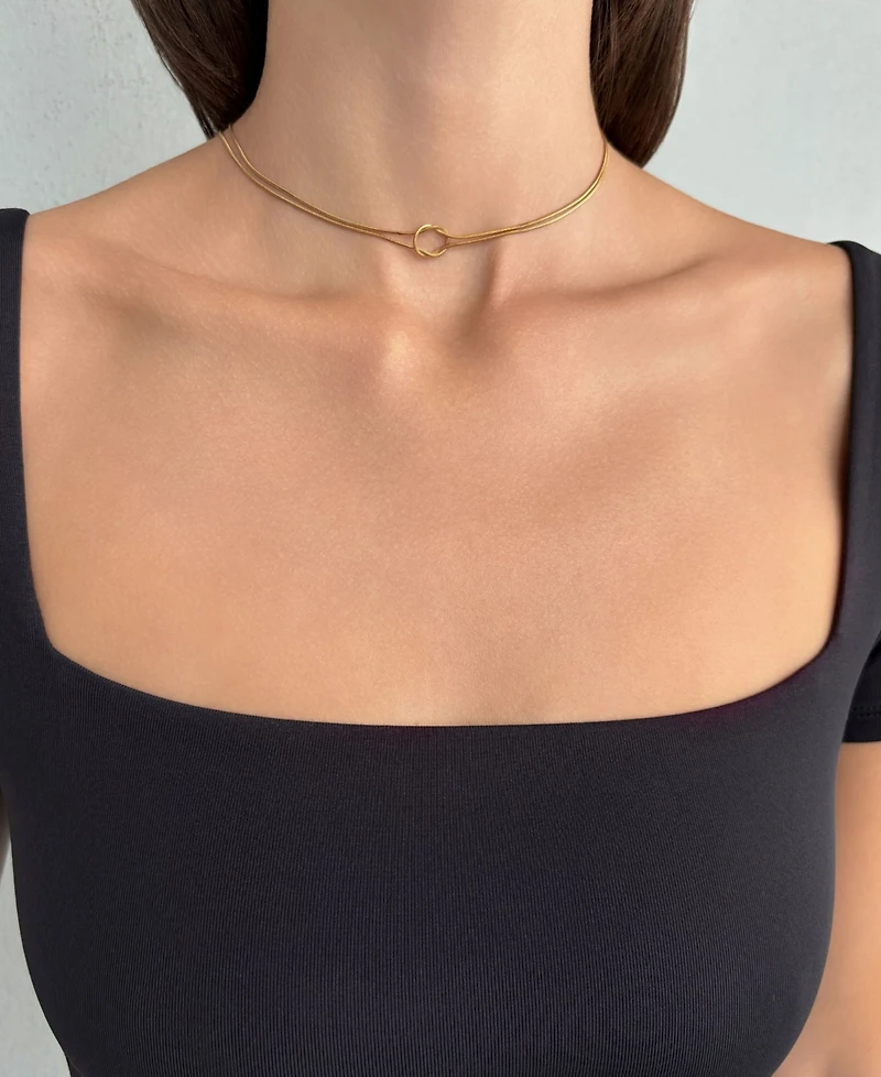 Adornia Tarnish Resistant Gold Adjustable Knot Necklace