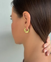Adornia Gold Hammered Purse Hoop Earrings