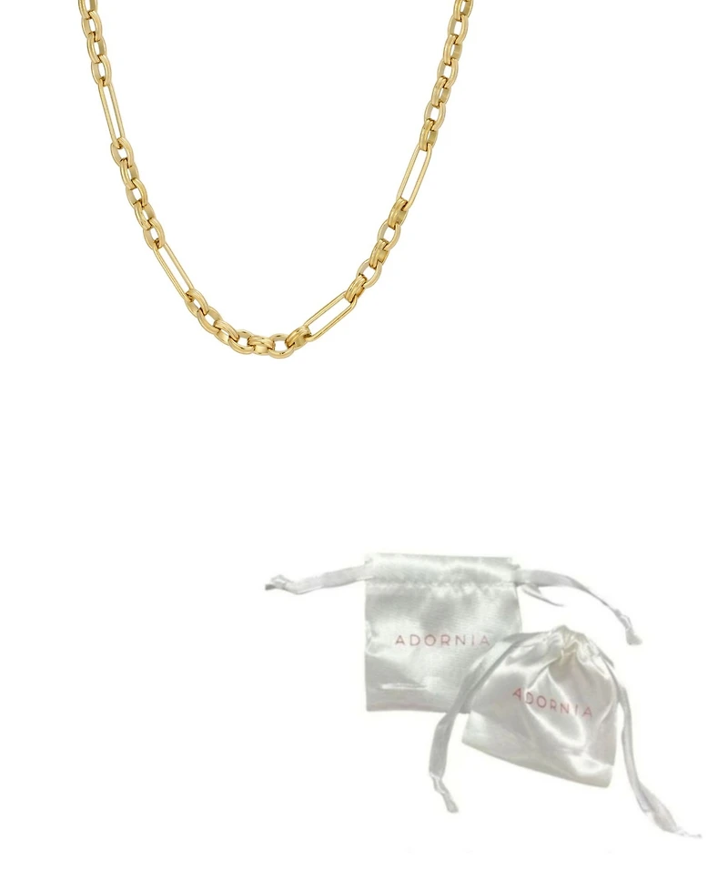 Adornia Tarnish Resistant Gold Mixed Paperclip Chain Necklace