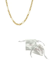 Adornia Tarnish Resistant Gold Mixed Paperclip Chain Necklace