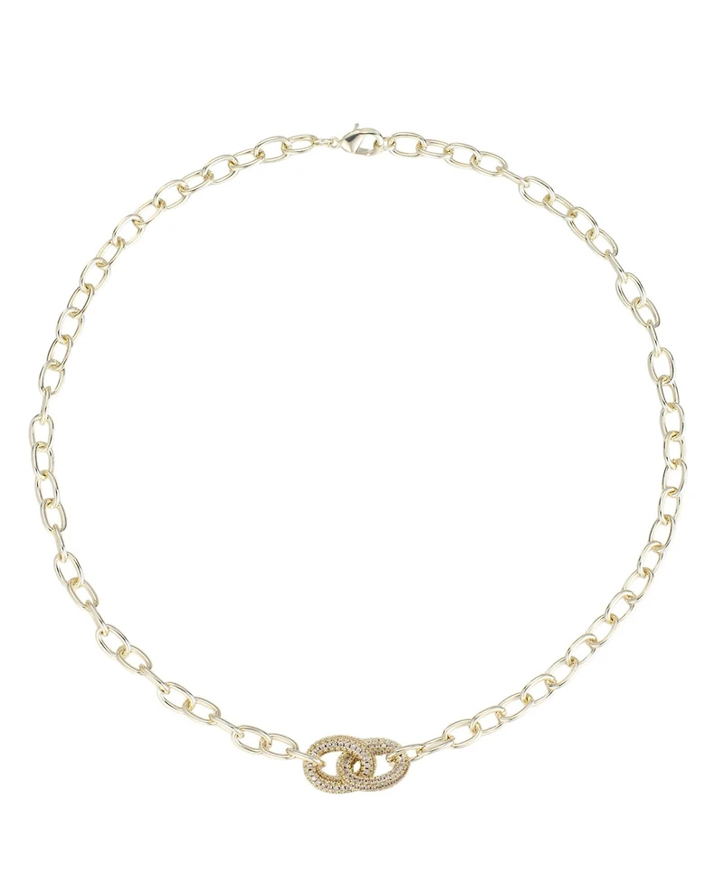 Adornia Gold Cubic Zirconia Links Necklace