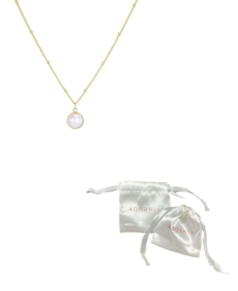 Adornia Gold Natural Freshwater Pearl Button Pendant Necklace
