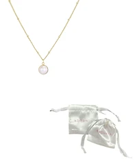 Adornia Gold Natural Freshwater Pearl Button Pendant Necklace