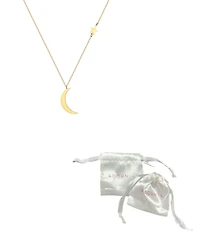 Adornia Tarnish Resistant Gold Moon and Star Pendant Necklace