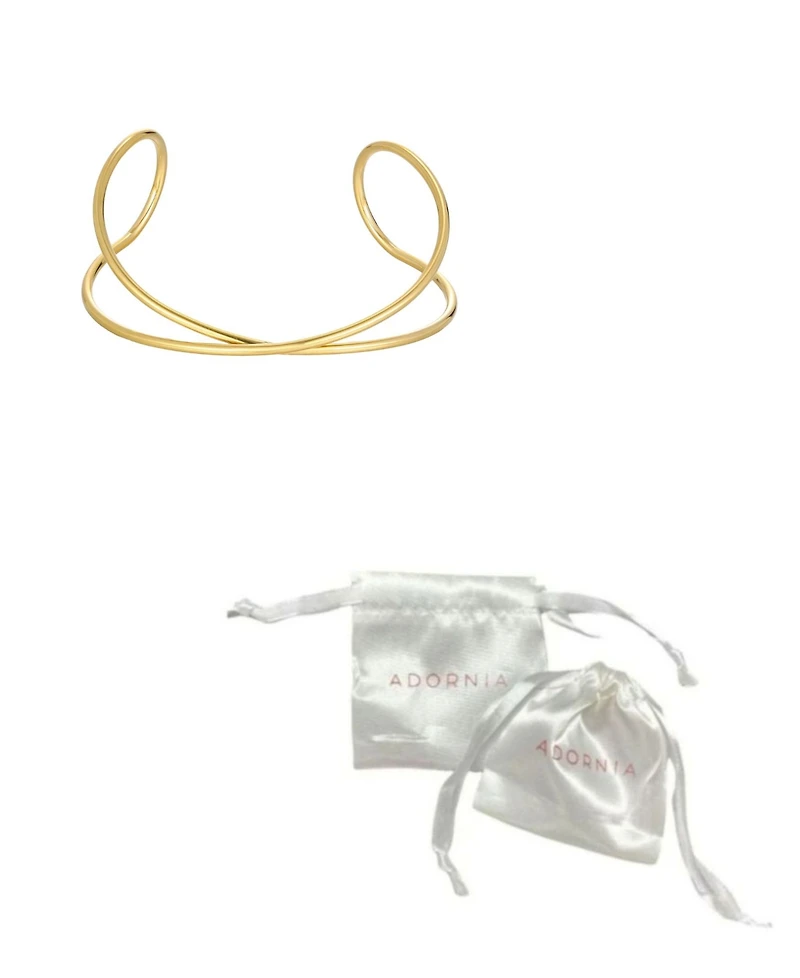 Adornia Tarnish Resistant Gold Criss Cross Cuff Bracelet
