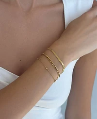 Adornia Tarnish Resistant Gold Set of 3 Chain Bracelets