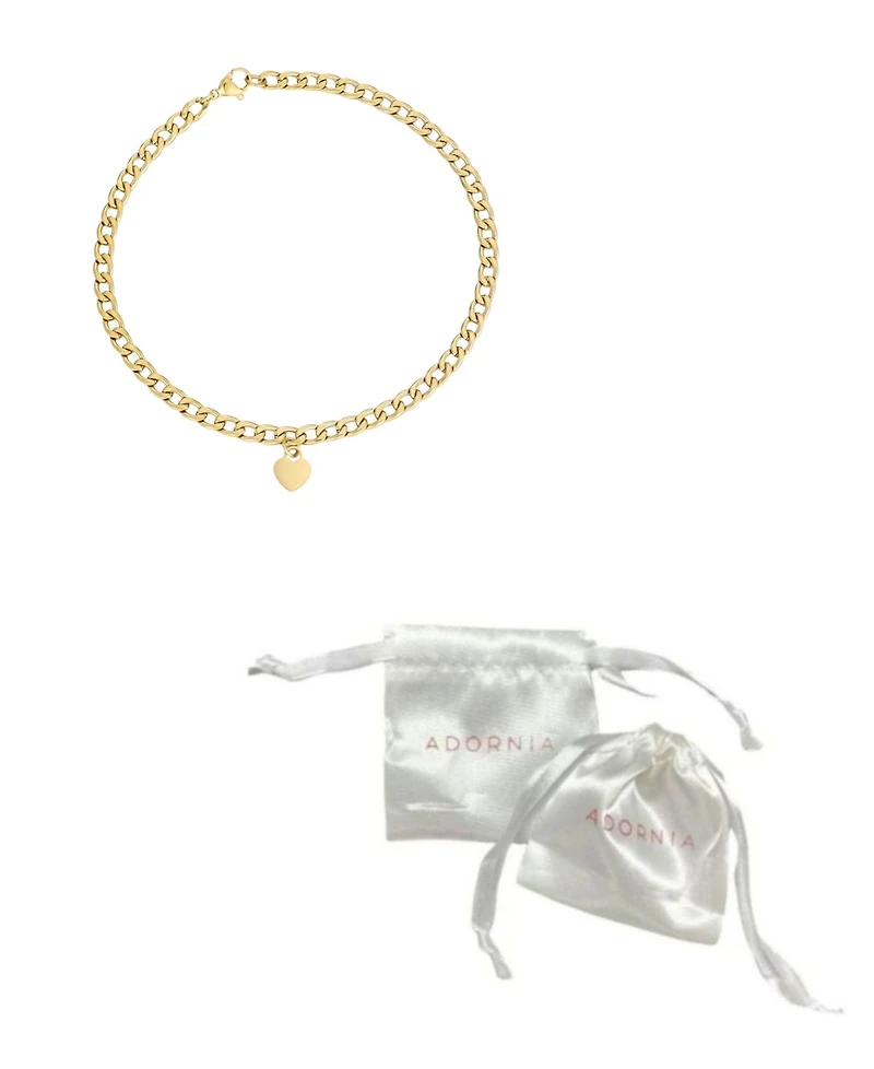 Adornia Tarnish Resistant Gold Curb Link Anklet