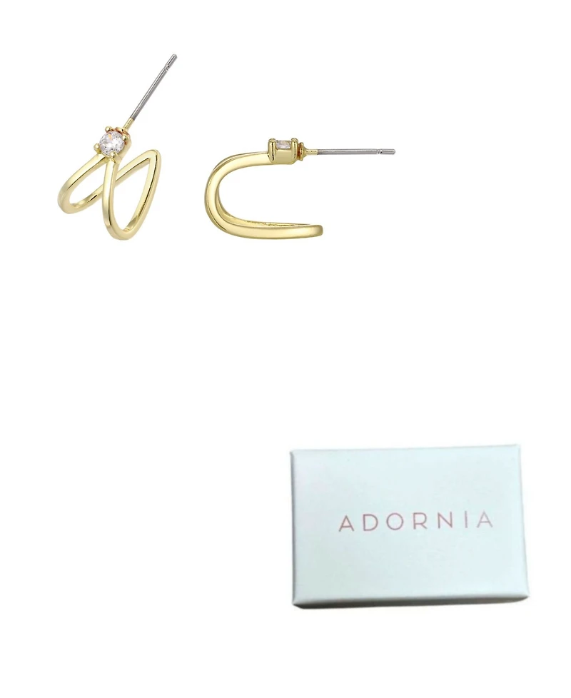 Adornia Gold Cubic Zirconia Wrap Around Huggie Earrings