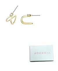Adornia Gold Cubic Zirconia Wrap Around Huggie Earrings