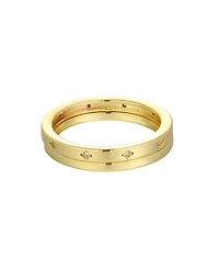 Adornia Gold Cubic Zirconia Star Eternity Band and Plain Set