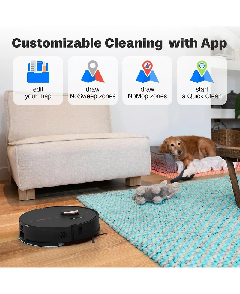 bObsweep Dustin Plus Self-Emptying Robot Vacuum and Mop With 100-Day Dock, 8000 Pa, and 360degree(s) Mapping, App and Voice Control