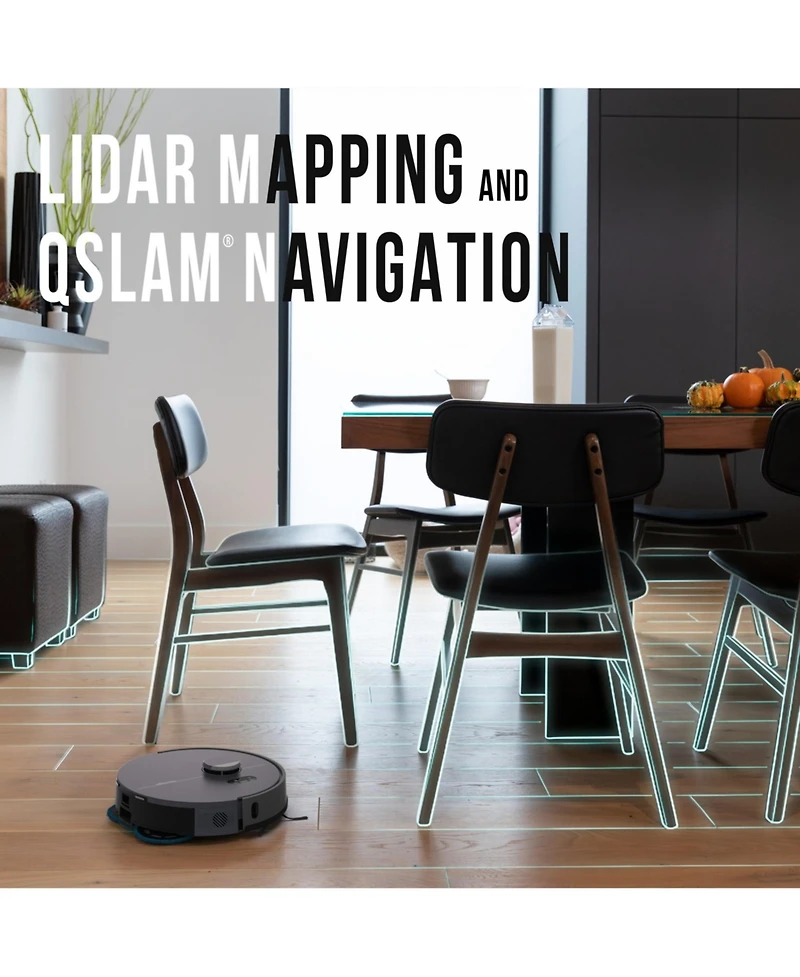 bObsweep Dustin Combo Robot Vacuum with Auto-Lift Dual Spin Mops, 1-Gal Odor Filtration Dock, 8000 Pa , FloorSense Tech, App and Voice Control