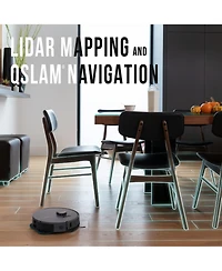 bObsweep Dustin Combo Robot Vacuum with Auto-Lift Dual Spin Mops, 1-Gal Odor Filtration Dock, 8000 Pa , FloorSense Tech, App and Voice Control