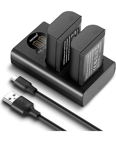 Neewer Dmw-BLK22 Replacement Battery and Charger Set, 2 Pack 2400 mAh Batteries and Type C Dual Channel Usb Charger, for Panasonic Lumix