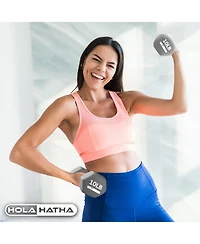 HolaHatha 146 Pound Neoprene Dumbbell Full Body Weight Set with Storage Rack